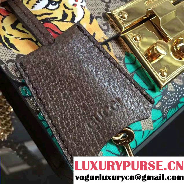 Gucci Padlock Bengal Shoulder Small Bag 409487 Green 2016