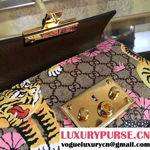 Gucci Padlock Bengal Shoulder Small Bag 409487 Pink 2016