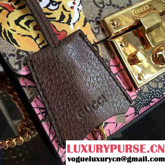 Gucci Padlock Bengal Shoulder Small Bag 409487 Pink 2016
