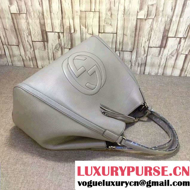 Gucci Soho Leather Shoulder Large Bag 282308 Gray