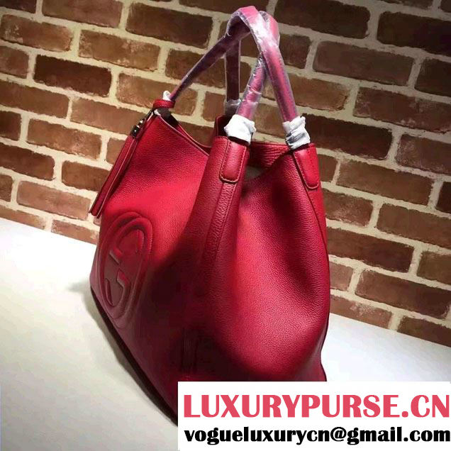 Gucci Soho Leather Shoulder Large Bag 282308 Red