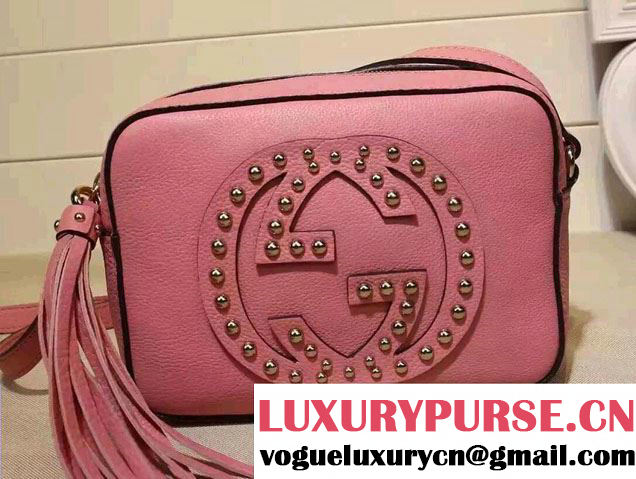 Gucci Soho Studded Leather Disco Small Bag 308364 Pink