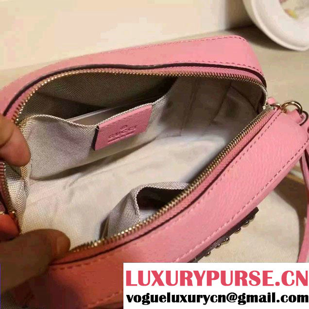 Gucci Soho Studded Leather Disco Small Bag 308364 Pink