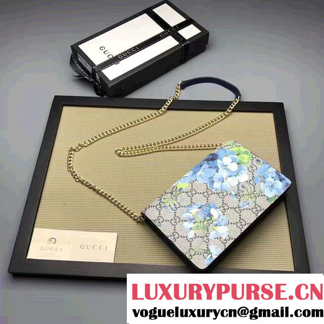 Gucci Blue Blooms Mini Chain Bag 410082 2016