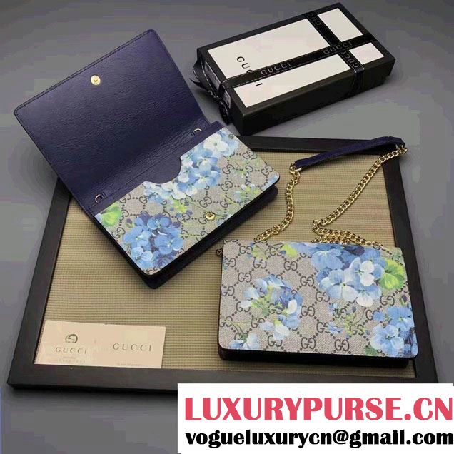 Gucci Blue Blooms Mini Chain Bag 410082 2016