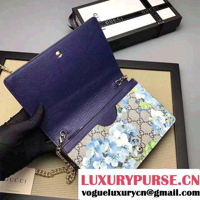 Gucci Blue Blooms Mini Chain Bag 410082 2016