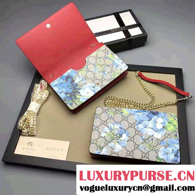 Gucci Blue Blooms Mini Chain Bag 410082 2016