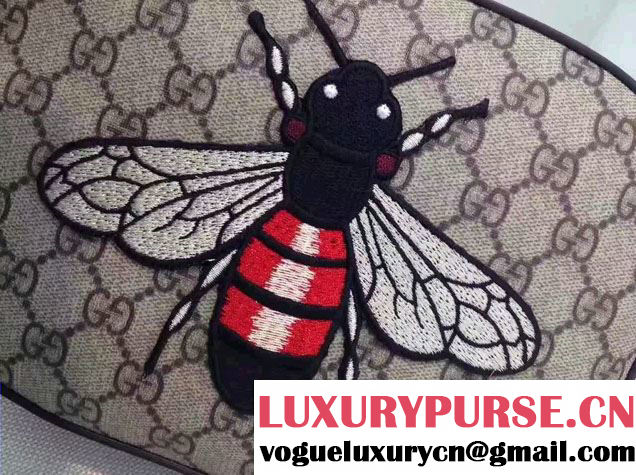 Gucci GG Supreme Mini Chain Small Bag 409535 Embroidered Bee 2016