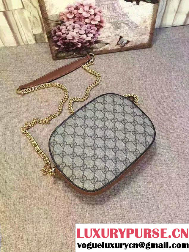 Gucci GG Supreme Mini Chain Small Bag 409535 Exclusive Embroidered Flowers 2016