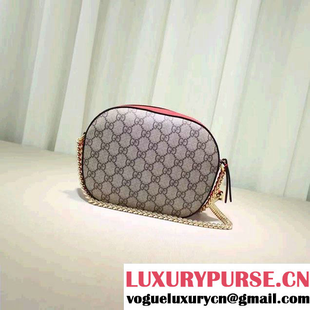 Gucci GG Supreme Mini Chain Small Bag 409535 Limited Edition Embroidered Heart And Snake 2016