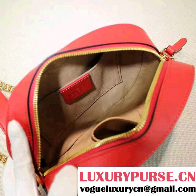 Gucci GG Supreme Mini Chain Small Bag 409535 Limited Edition Embroidered Heart And Snake 2016