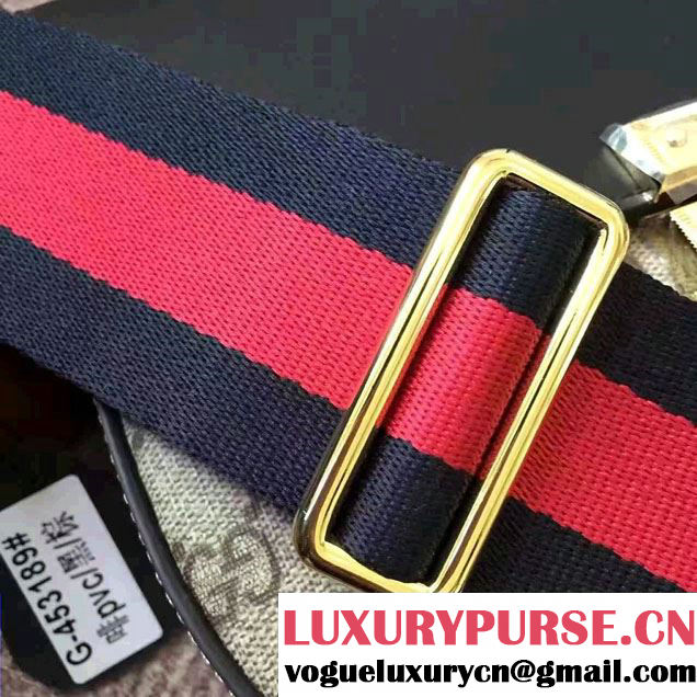 Gucci Padlock GG Supreme Shoulder Medium Bag 453189 Black/Brown 2016