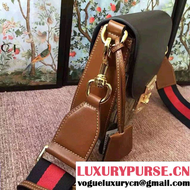 Gucci Padlock GG Supreme Shoulder Medium Bag 453189 Black/Brown 2016