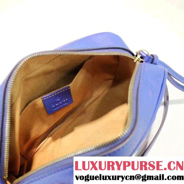 Gucci GG Marmont Matelassé Chevron Shoulder Small Bag 447632 Guccighost Blue 2016