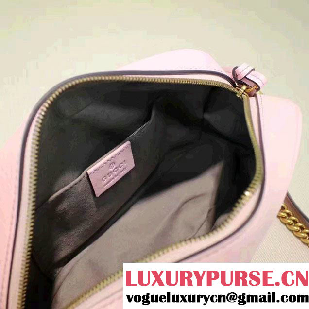 Gucci GG Marmont Matelassé Chevron Shoulder Small Bag 447632 Guccighost Pink 2016