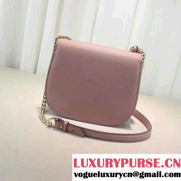 Gucci Leather Tassel Chain Shoulder Bag 387610 Nude Pink 2016