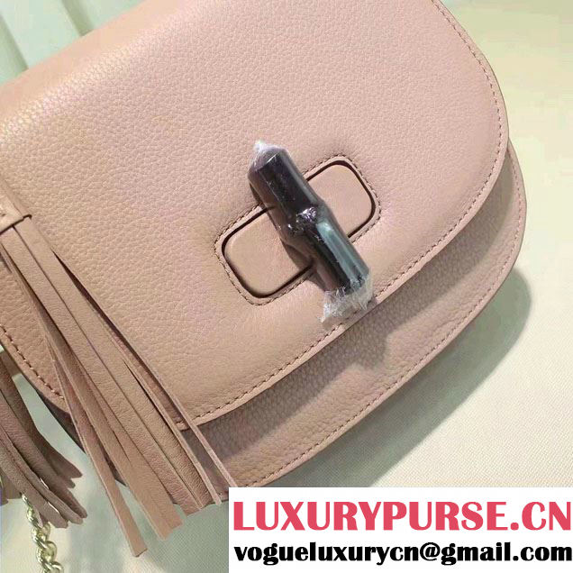 Gucci Leather Tassel Chain Shoulder Bag 387610 Nude Pink 2016