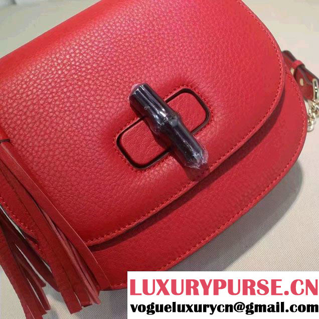Gucci Leather Tassel Chain Shoulder Bag 387610 Red 2016