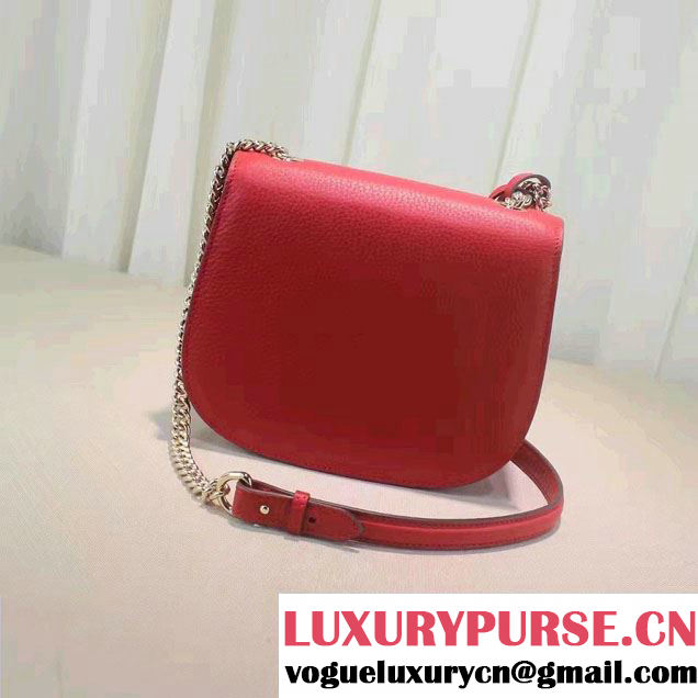 Gucci Leather Tassel Chain Shoulder Bag 387610 Red 2016