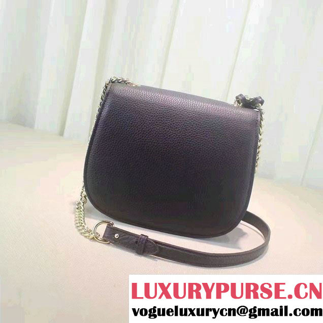 Gucci Leather Tassel Chain Shoulder Bag 387610 Black 2016