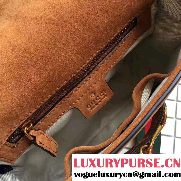 Gucci Lady Web Suede Shoulder Medium Bag 380573 Brown 2016