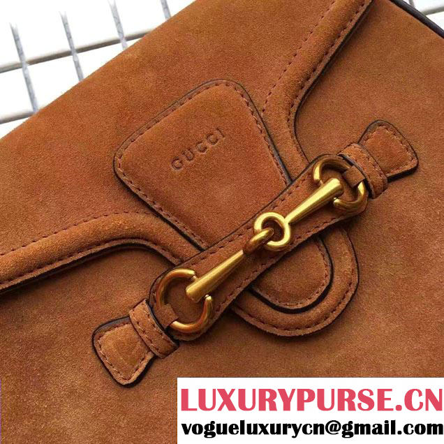 Gucci Lady Web Suede Shoulder Medium Bag 380573 Brown 2016