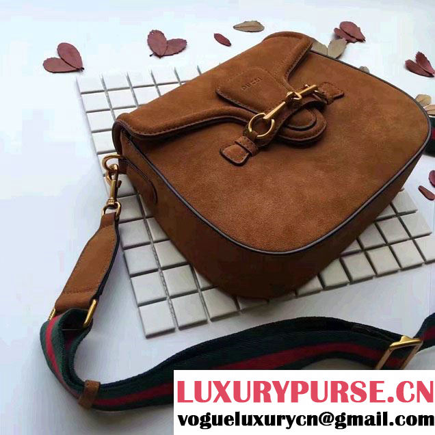 Gucci Lady Web Suede Shoulder Medium Bag 380573 Brown 2016