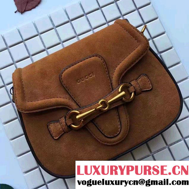 Gucci Lady Web Suede Shoulder Small Bag 380573 Brown 2016