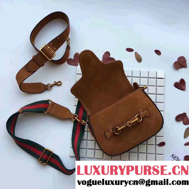 Gucci Lady Web Suede Shoulder Small Bag 380573 Brown 2016