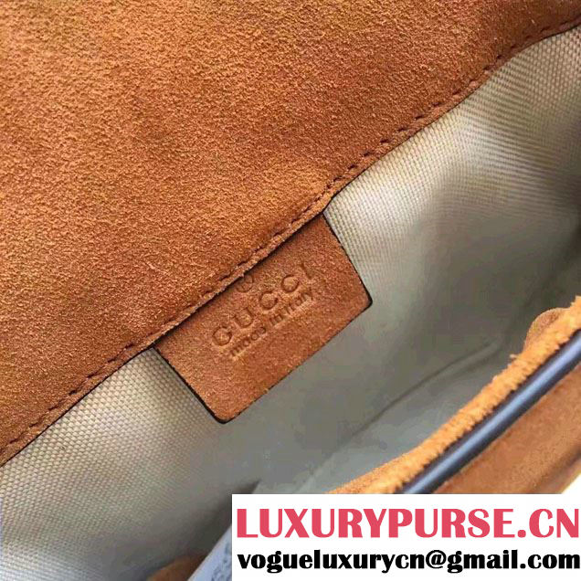 Gucci Lady Web Suede Shoulder Small Bag 380573 Brown 2016