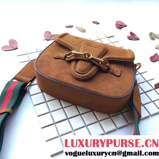 Gucci Lady Web Suede Shoulder Small Bag 380573 Brown 2016