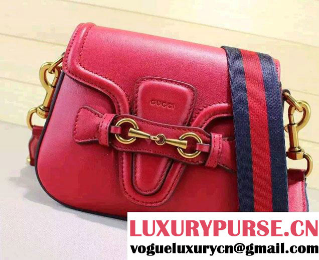 Gucci Lady Web Leather Shoulder Small Bag 384821 Red