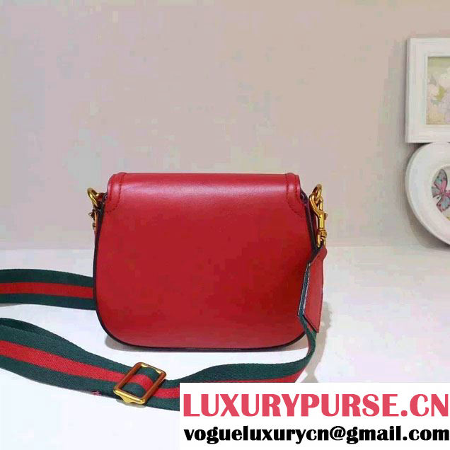 Gucci Lady Web Leather Shoulder Small Bag 384821 Red/Fuchsia