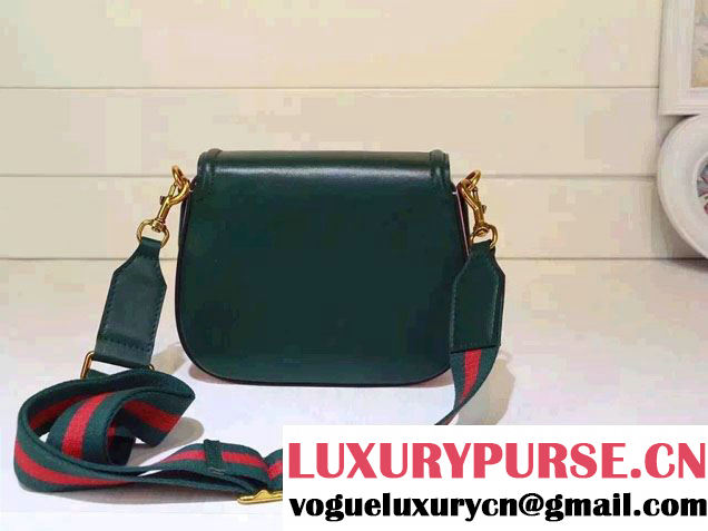 Gucci Lady Web Leather Shoulder Small Bag 384821 Green/Pink