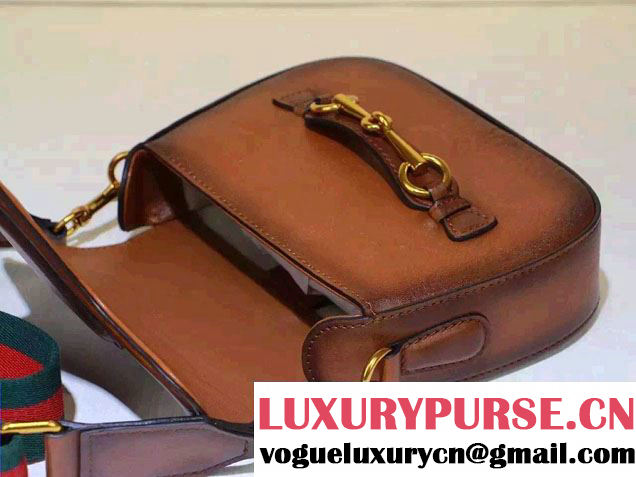 Gucci Lady Web Leather Shoulder Small Bag 384821 Brown