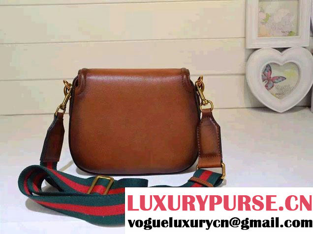 Gucci Lady Web Leather Shoulder Small Bag 384821 Brown