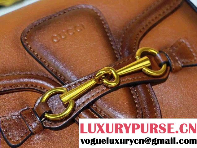 Gucci Lady Web Leather Shoulder Small Bag 384821 Brown