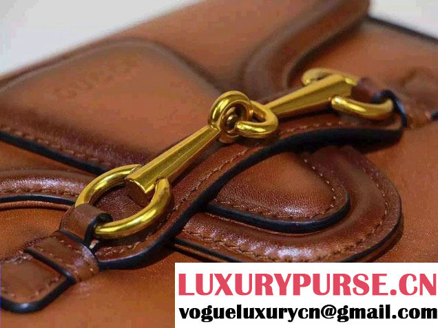 Gucci Lady Web Leather Shoulder Small Bag 384821 Brown