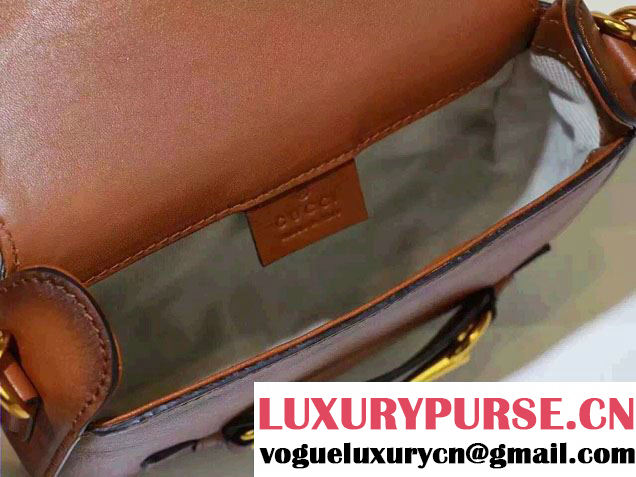 Gucci Lady Web Leather Shoulder Small Bag 384821 Brown