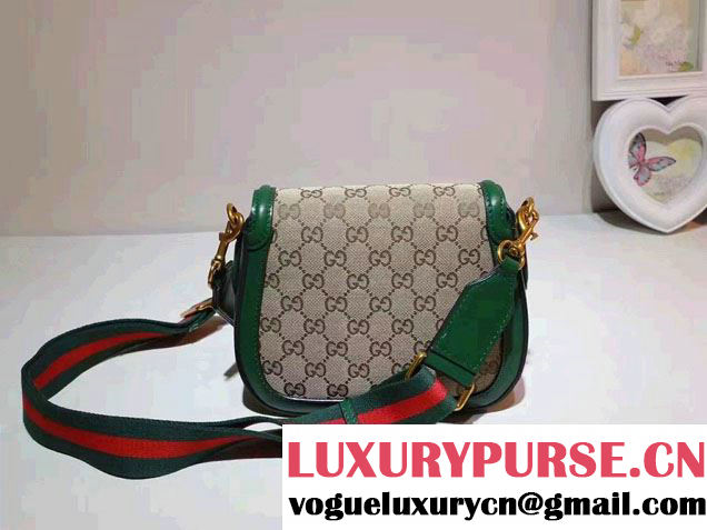 Gucci Lady Web Original GG Canvas Shoulder Small Bag 384821 Green
