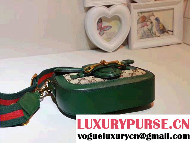 Gucci Lady Web Original GG Canvas Shoulder Small Bag 384821 Green