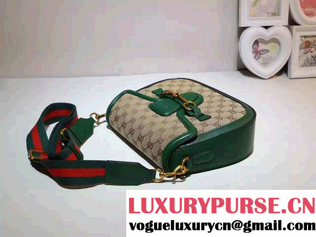 Gucci Lady Web Original GG Canvas Shoulder Small Bag 384821 Green