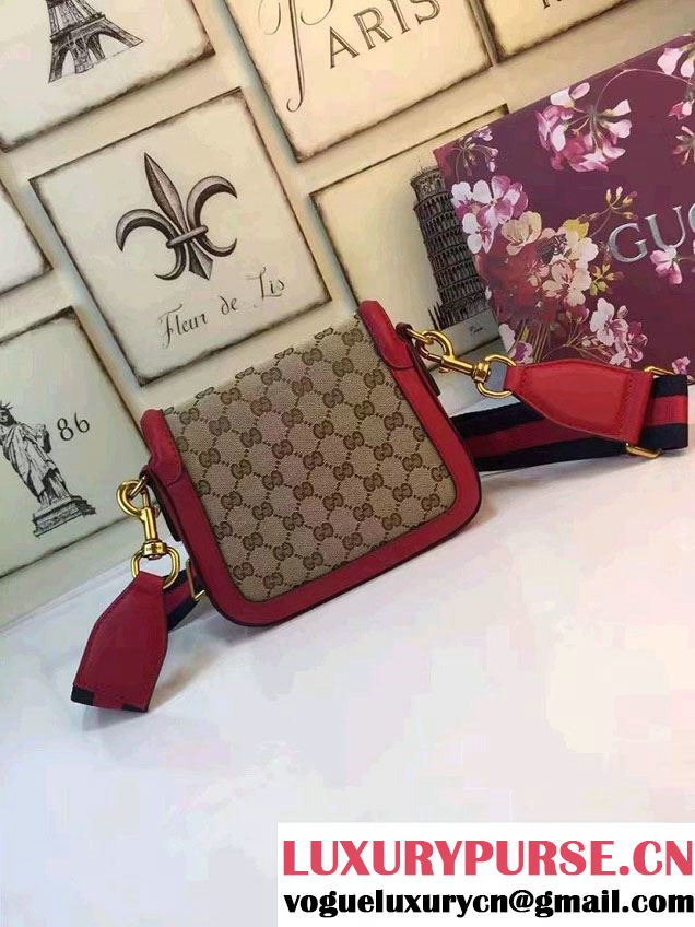 Gucci Lady Web Original GG Canvas Shoulder Small Bag 384821 Red