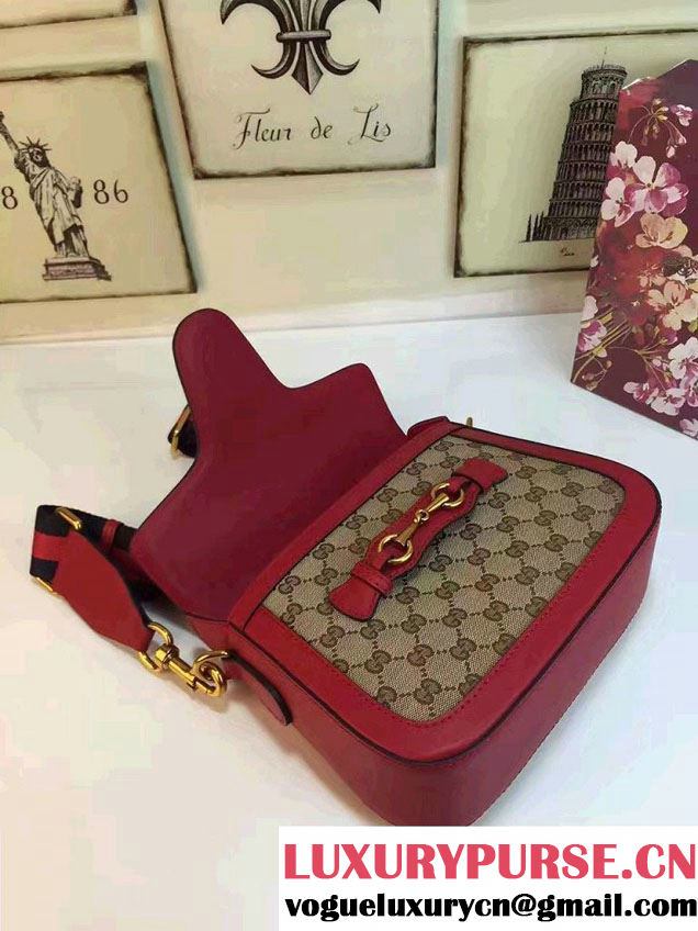 Gucci Lady Web Original GG Canvas Shoulder Small Bag 384821 Red