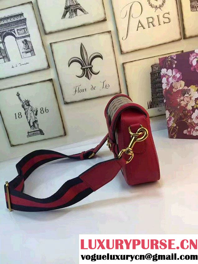 Gucci Lady Web Original GG Canvas Shoulder Small Bag 384821 Red