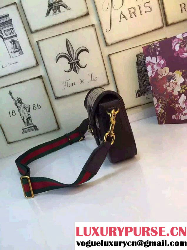 Gucci Lady Web Original GG Canvas Shoulder Small Bag 384821 Coffee