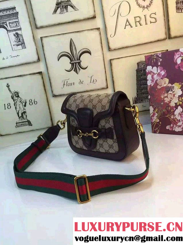 Gucci Lady Web Original GG Canvas Shoulder Small Bag 384821 Coffee
