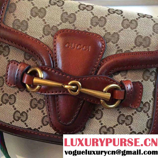 Gucci Lady Web Original GG Canvas Shoulder Small Bag 384821 Brown