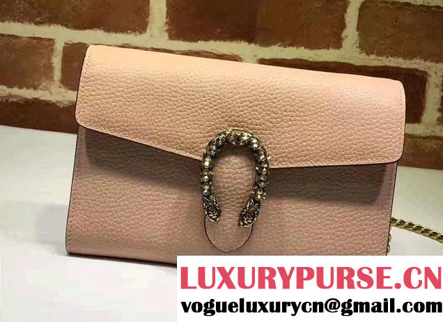 Gucci Dionysus Leather Mini Chain Wallet Bag 401231 Nude Pink 2017