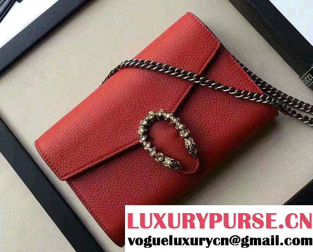 Gucci Dionysus Leather Mini Chain Wallet Bag 401231 Red 2017